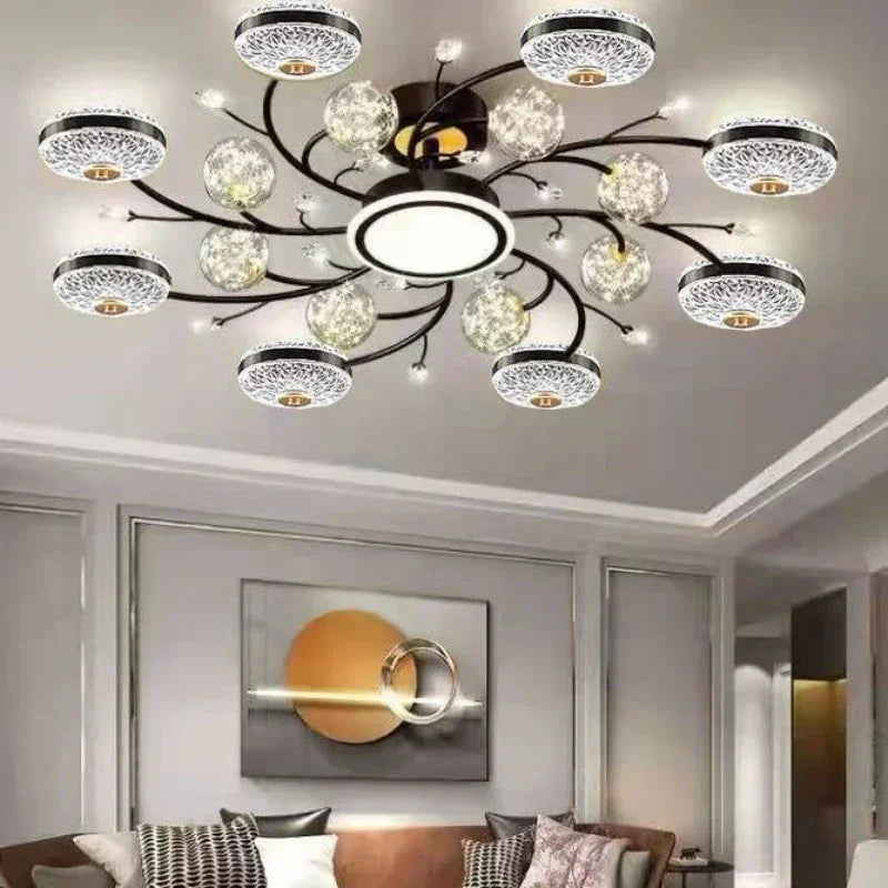 Smart Crystal LED Ceiling Light Modern Chandelier for Living Room, Bedroom, Restaurant & Apartment Decor Lighting