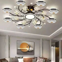 Smart Crystal LED Ceiling Light Modern Chandelier for Living Room, Bedroom, Restaurant & Apartment Decor Lighting