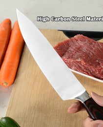 Kegani Japanese Chef Knife 8 Inch - Chefs Knife High Carbon Stainless Steel Knife Kitchen Cooking Knife - Rosewood FullTang Sharp Knife With Sheath