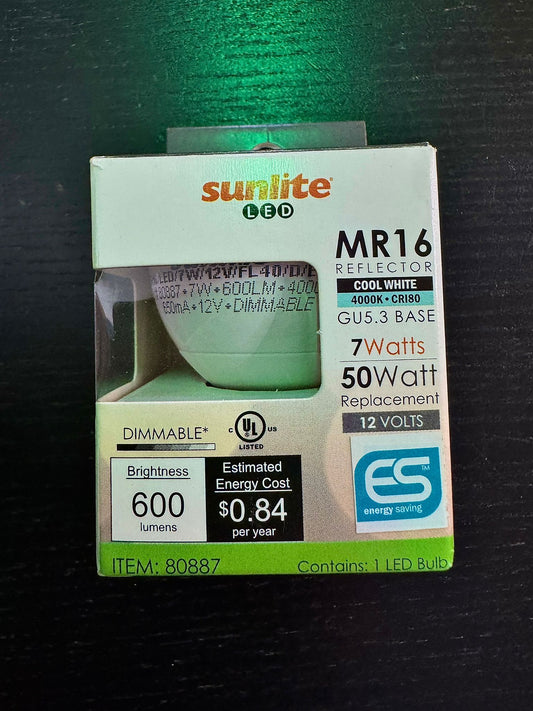 Illuminate with Brilliance: MR16 4000K 7W 12V Dimmable Sun LED Light Bulb