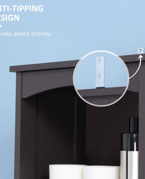 Bathroom Storage Cabinet, Free Standing Bathroom Storage Unit, Tall Linen Tower with 3-Tier Shelves and Drawer, Brown