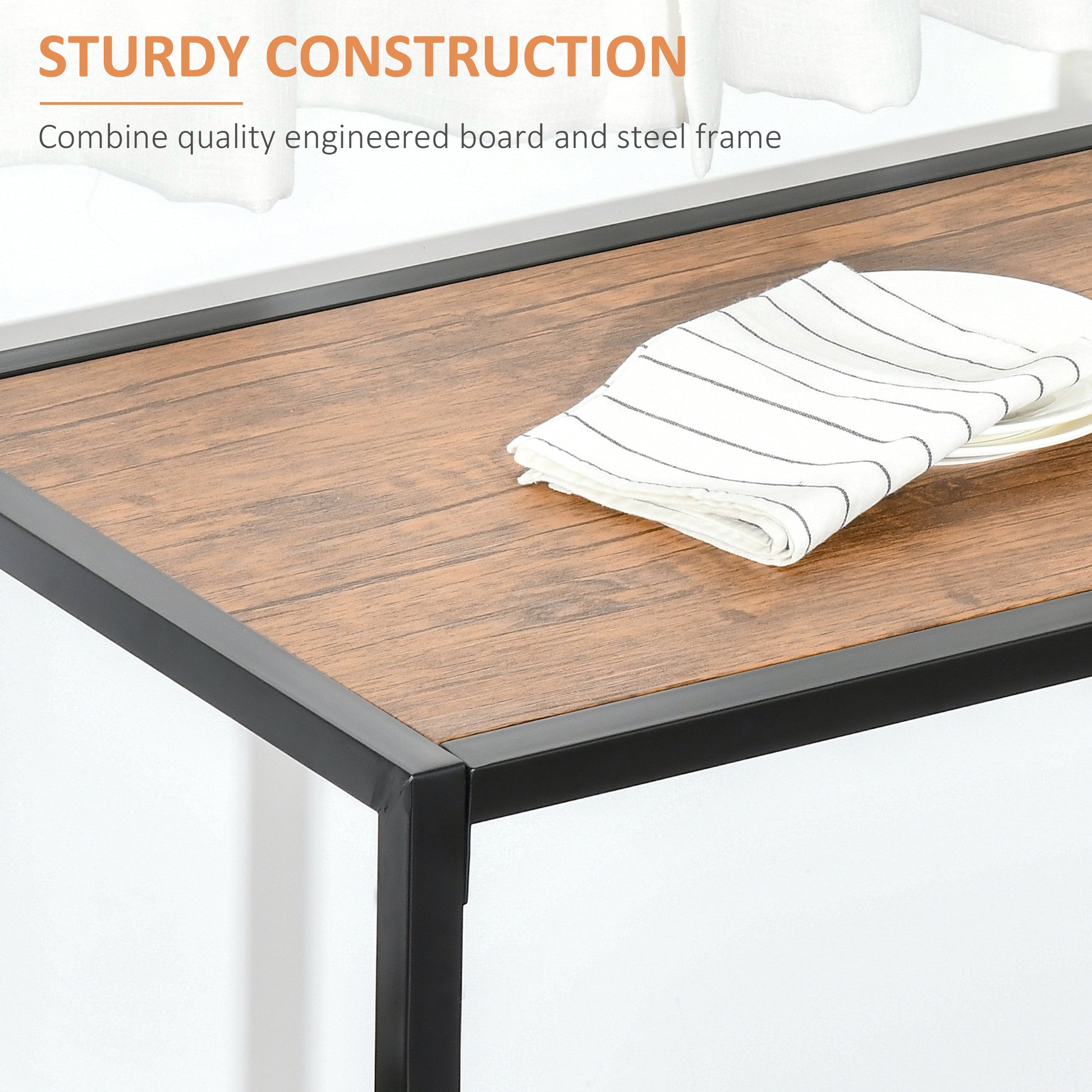 3-Piece Industrial Dining Table Set for 2, Kitchen Table and Chairs, Dining Room Sets for Small Spaces, Rustic Brown