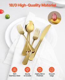 100-Piece Silverware Set Stainless Steel Cutlery Flatware Utensil Kitchen For 20