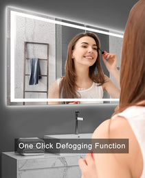72  X 36 LED Bathroom Mirror With Anti-Fog And Touch Sensor -Modern Frameless Lighted Wall Mirror For Bathroom Vanity, Shower Room, Or Dressing Area