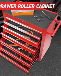 Rolling Tool Chest With 7-Drawer Tool Box With Wheels Multifunctional Tool Cart Mechanic Tool Storage Cabinet For Garage, Warehouse, Workshop, Repair Shop