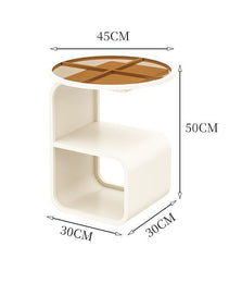 Simple Modern Round Tempered Glass Sofa Side Table