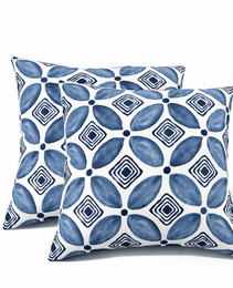2 Pack Outdoor Throw Pillows, Waterproof & Fade-Resistant Patio Cushions For Garden, Porch, Poolside Furniture - Soft & Comfortable Decorative Pillow Covers 18x18 Inch, Soft Slate Blue
