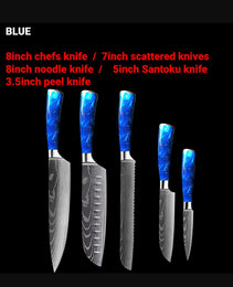 8-inch Chef Knife with Blue Resin Handle
