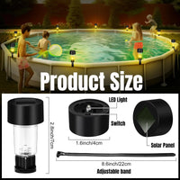 6 Packages Solar Pool Light Frame on The Ground for Swimming Pool Outdoor Pool Fence Decorative Accessories Led Waterproof Lamp