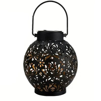 HOMEFISH Outdoor Solar Iron Art Hanging Light Hollow LED Waterproof Landscape Projection Lamp for Garden Decor
