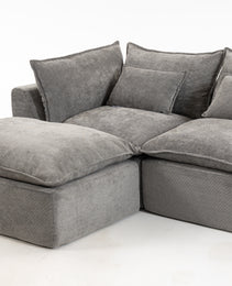 102.3  Width Cloud Couch Oversized Modular Sectional Sofa True Relax Comfy Couches Wide&Deep Seat Sofas For Living Room Furniture Sets, 3Seat With Ottoman