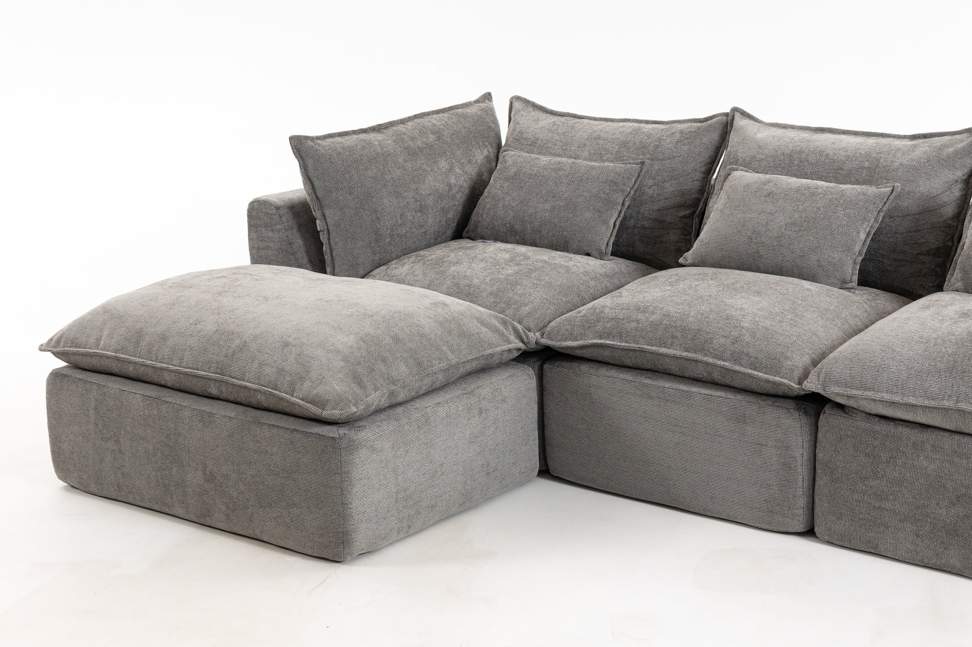 102.3  Width Cloud Couch Oversized Modular Sectional Sofa True Relax Comfy Couches Wide&Deep Seat Sofas For Living Room Furniture Sets, 3Seat With Ottoman