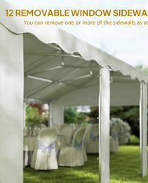 20’ x 40’ Party Tent, Outdoor Canopy Tent with Removable Sidewalls, 12 Windows for Parties, Wedding, Events, BBQ, White