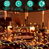 1Pc 7.87FT Lighted Birch Garland Lighted Twig Vine Lights 144LED Birch Garland With Lights String Light With Timer 8 Modes IP45 Waterproof For Christmas Fireplace Home Decoration - CJDS - FC