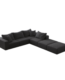 Oversized Sponge Cloud Sofa,Modern Upholstered Sectional Sofa Couch Set,Modular 162 L Shaped Sectional Living Room Sofa Set With 6 Pillows,Free Combination Sofa Couch For Living Room,Bedroom