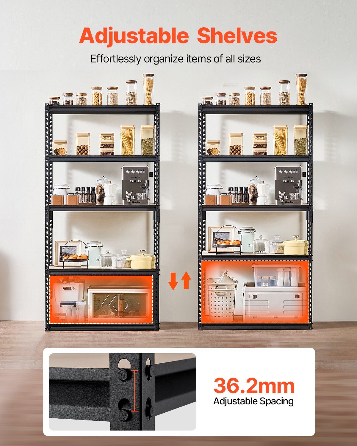 Storage Shelves 16 D X 36 W X 71.4 H 5-tier Garage Storage Shelving