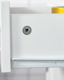 Freestanding Bathroom Floor Cabinet, Wooden Bathroom Cabinet with 2 Doors, 2 Drawers and Adjustable Shelf, White