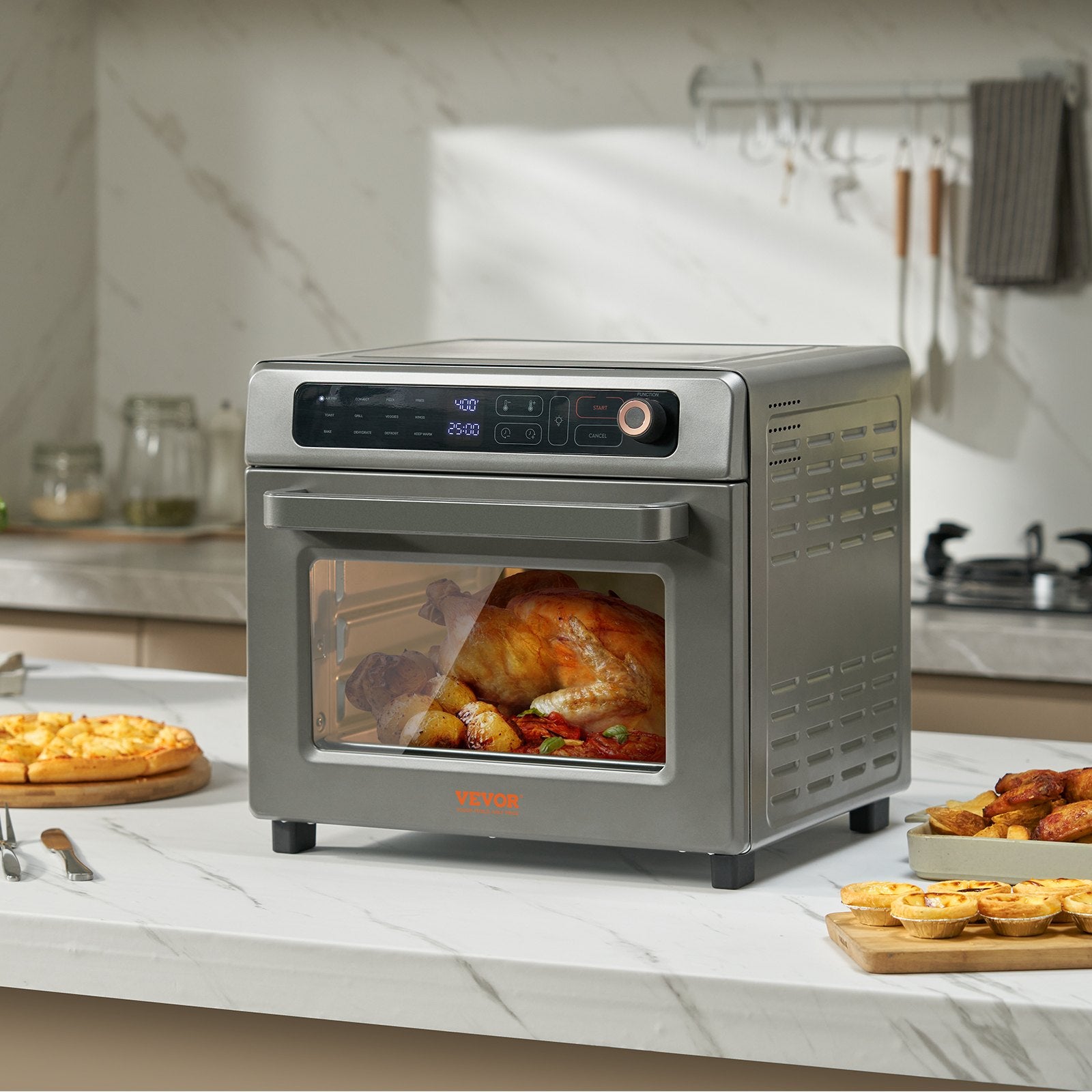 12-in-1 Digital Convection Oven – 1700W Air Fryer, Toaster & Bread Maker Combo