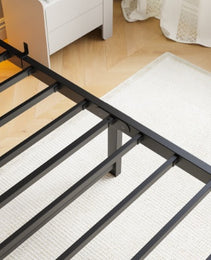 Twin Size Bed Frame Heavy Duty Platform Bed Frame With Headboard, USB Charging Station, LED Bed, No Box Spring Needed, Mattress Foundation, Strong Steel Slats, Noise Free, Brown