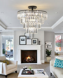 Large Black Crystal Chandelier, Contemporary Style Chandelier