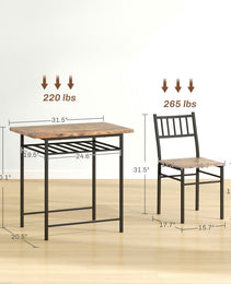 3-Piece Small Dining Table Set for 2
