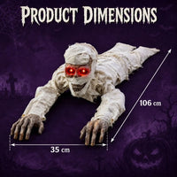 Electric Crawling Crawling Mummy Prop Glowing Red Eyes Realistic Horror Style Mummy Halloween Prop Wrapped Mummy Battery Powered