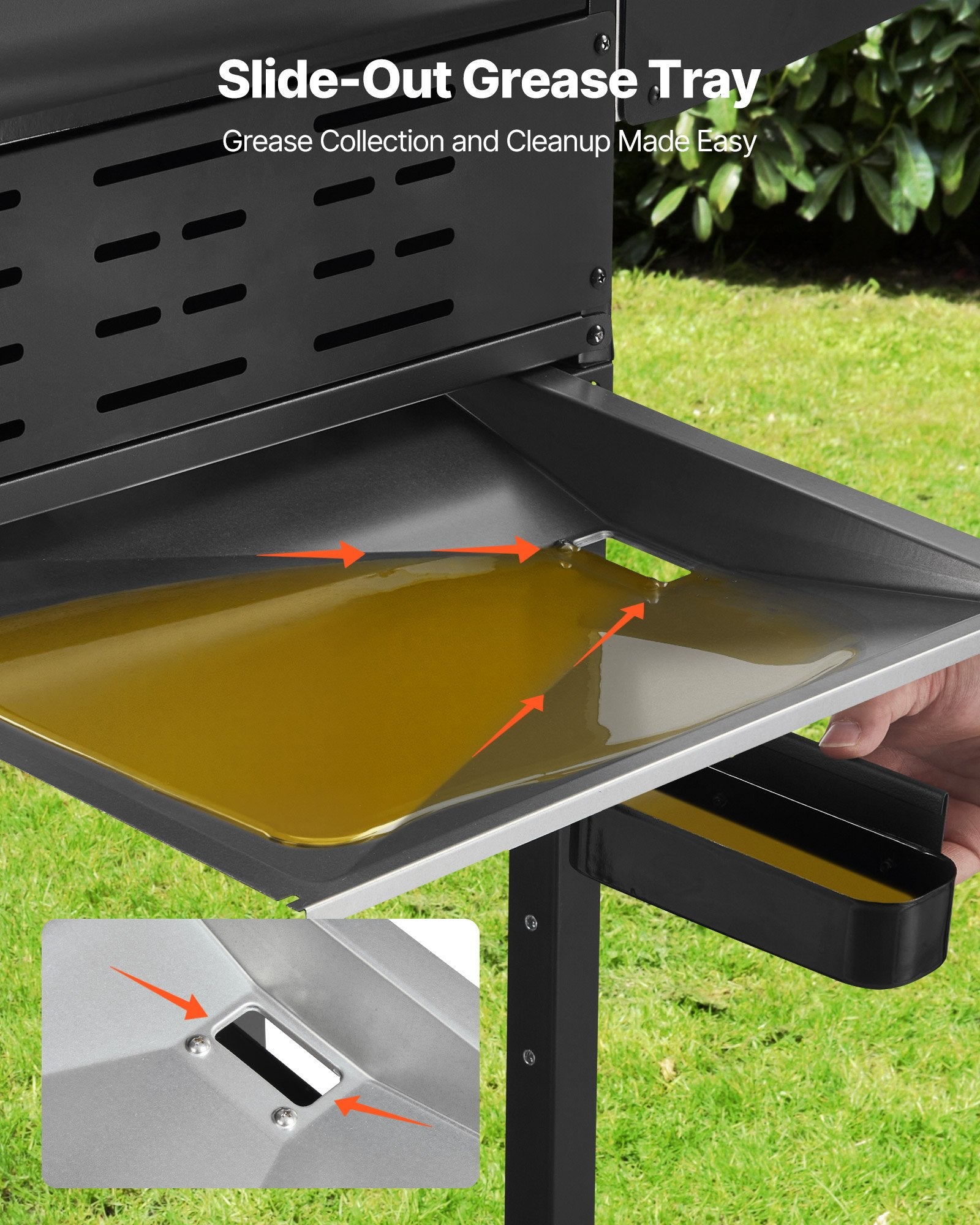 Gas Grill, 3 Burner Propane Gas Grill With Spacious 338 SQ.In Grilling Area, Carbon Steel Enamel Grates, Outdoor 36,000 BTU Patio Garden BBQ Grills With Foldable Side Shelves, Carbon Steel