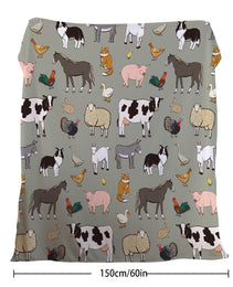 Various Animals Blanket Soft Pig Horse Durable Comfortable Blanket Women Birthday Gift Home Decoration Sofa Couch Office Bed Camping Travel  75x100cm 130x150cm 150x200cm