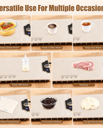 Food Warming Mat 23.6X15.8In 300W Fast Heating Electric Silicone Food Warmer With 14 Temp Levels 10Hrs Timer Settings Roll-Up Portable Hot Plates Heat Pad For Parties Buffet