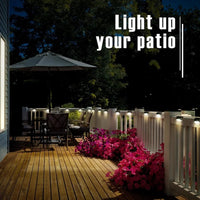 Warm White Solar LED Step Deck Lights Outdoor Waterproof for Patio Stair Fence Railing Pathway Garden Yard Decor Lamp