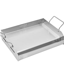 17x13 In Flat Top Griddle Stainless Steel Universal BBQ Grill Pan Cookware