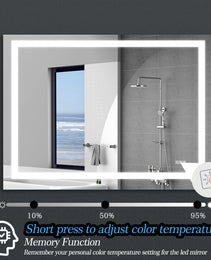 48  X 36  LED Bathroom Mirror With Anti-Fog And Touch Sensor -Modern Frameless Lighted Wall Mirror For Bathroom Vanity, Shower Room, Or Dressing Area