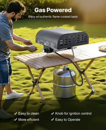 12' Outdoor Pizza Oven Portable Gas Oven Iron Spray  For Camping