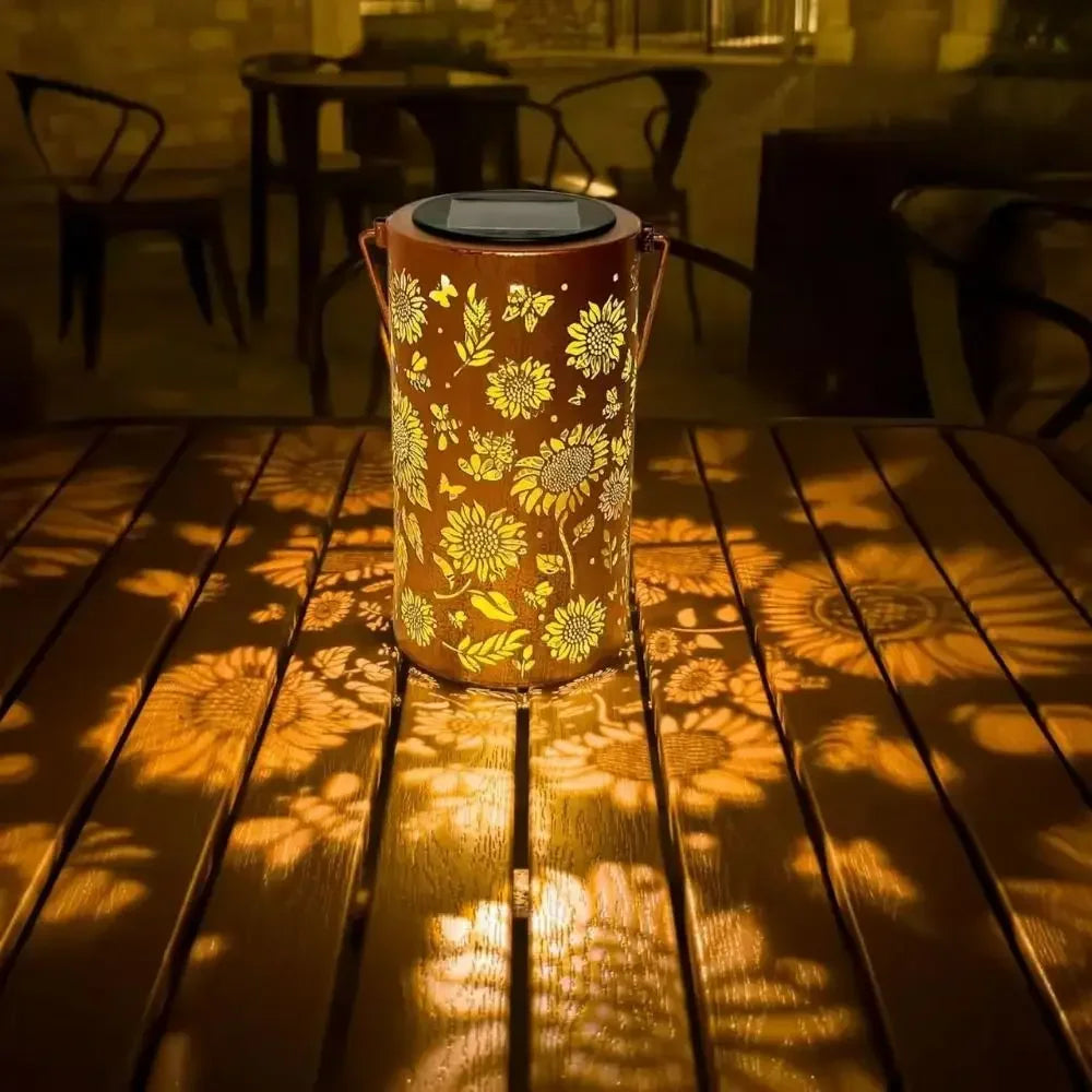 Sunflower Light and Shadow Light Waterproof Outdoor Light  Solar Powered for Night Pathway Lawn Garden Patio Decor Lighting
