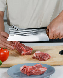 Kegani Meat Cleaver Knife - Heavy Duty Bone Chopper - 1.4 Lbs Butcher Knife Bone Knife - High Carbon Steel Butcher Knife For Meat Cutting, Bone Cutting