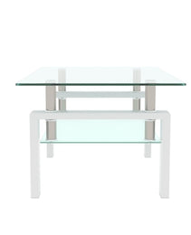 White Coffee Table, Clear Coffee Table, Modern Side Center Tables For Living Room, Living Room Furniture