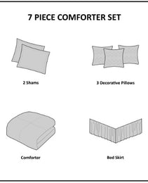 7 Piece Faux Suede Comforter Set