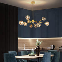 Sputnik Chandeliers for Dining Room，9 Lights D30 Inch