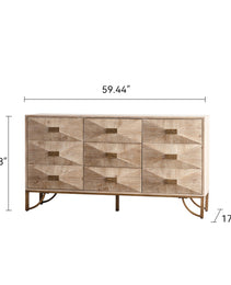 9 Drawers Dresser, Modern Dressers & Chests Of Drawers, TV Stand,Light Wood Dresser For Bedroom,Living Room,Hallway