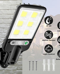 LED Solar Motion Sensor Light Bright Garden Outdoor Street Wall Lamp Solar Wall Lamp Lights Outdoor Road Lamp For Garden, Yard, Garage, Path