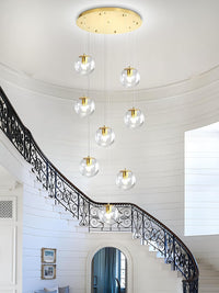Modern Globe Chandelier Bubble Chandelier for Staircase Globe Pendant Light