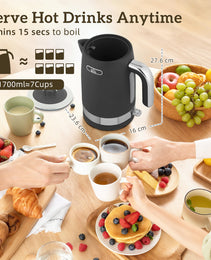 Textured Obsidian Series: 3000W Rapid-Boil Kettle & Wide-Slot Toaster Set