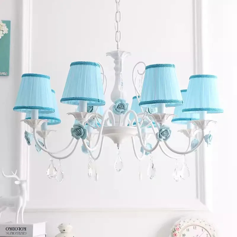 Pink Children's Room Chandeliers Korean Style European Style Flower Bud Flower Lamps Warm Princess Room Girl Bedroom Chandelier