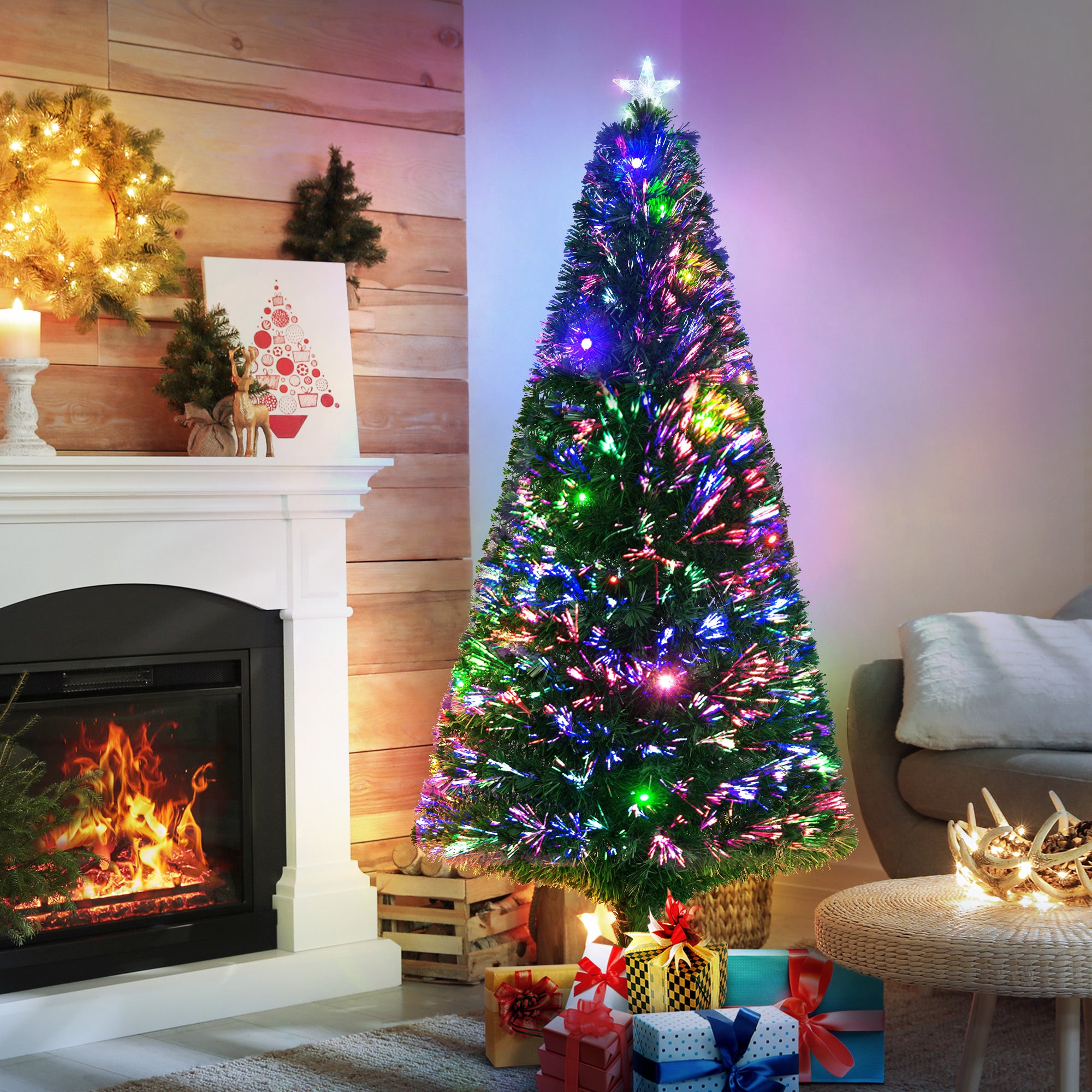 6-ft Pre-Lit Douglas Fir Christmas Tree – Multicolor