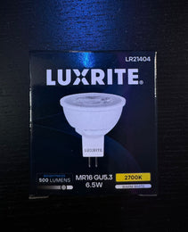 Luxrite MR16 LED Bulb - 6.5W Energy-Saving, Warm White 2700K 12V , Dimmable Spotlight | Illuminate Your Space with Style!