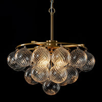 Cluster Glass Bubble Ball Chandelier Gold 4-Light 20 Inches 3-Tier