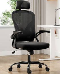 Ergonomic Office Chair, Home Office Desk Chair With Headrest, High Back Computer Chair With Armrests And Adjustable Lumbar Support For Home Office Study Room, Black