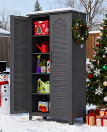 73'' Tall Metal Tool Storage Cabinet, With Ample Storage Space For Garage,Warehouse,Garden,Office, Living Room,Bathroom,Utility Room Slate