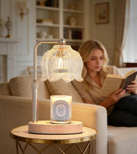 Gold Candle Warmer Lamp for Flower-Shaped Glass,Wax Melt Warmer for Jar Candles,Candle Warmer Lamp with Timer Dimmable, Birthday Mother'S Day Valentines Gifts for Women Mom Sister Wife Bedroom