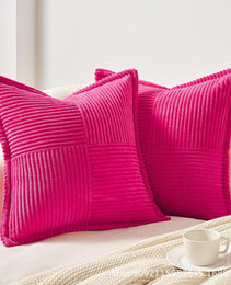 Corduroy Pillow Covers Super Soft Boho Striped Pillow Covers Broadside Decorative Textured Christmas Throw Pillows For Couch Cushion Livingroom